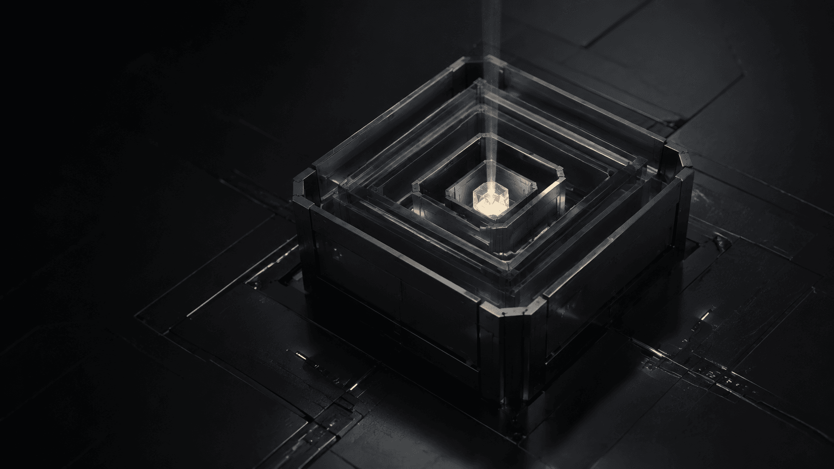 A luminous secret contained inside several nested dark chambers